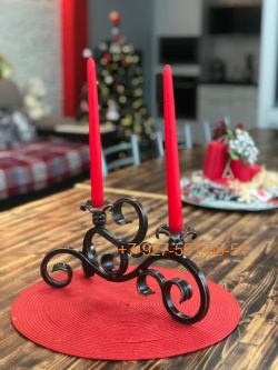 Pk051 Подсвечник на две свечи (подарок кованый)