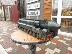 Pk115 Шкатулка/Мини-бар "Тополь-М" (подарок кованый) - черный с пат/зеленой + лак