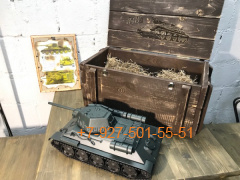 Pk082 Шкатулка/Мини-бар "Танк Т-34" - именной (подарок кованый)