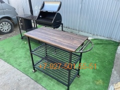 СтЛ60-100 Стол к мангалу с лиственницей с шампур/крышка держателем